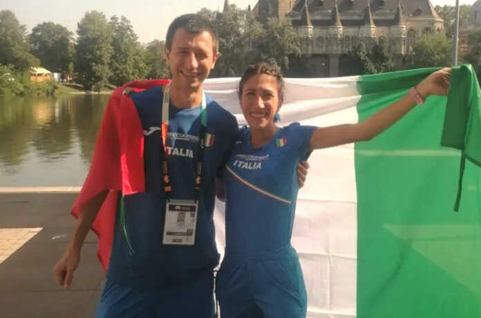 Stefano Righetti con la marciatrice Antonella Palmisano