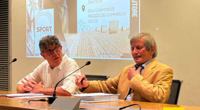 In tanti alla presentazione del libro “Sport Lecchese. 100 anni di eventi, personaggi e risultati” Oscar Malugani e Gianni Menicatti