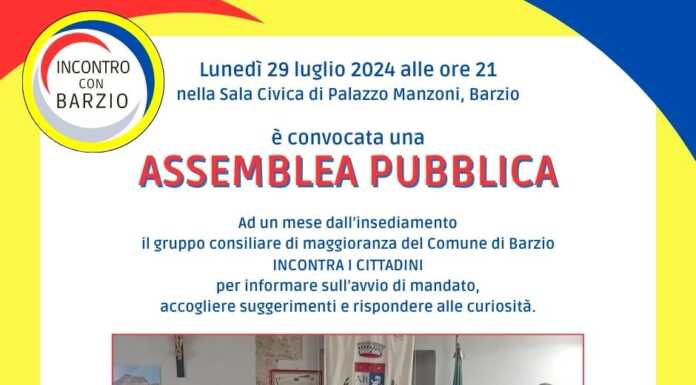Barzio. Il nuovo sindaco apre le porte ai propri concittadini Barzio, assemblea pubblica