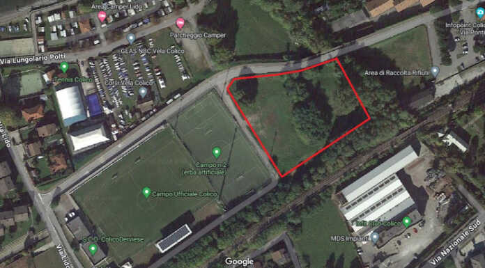 Colico. Una nuova area sportiva sorgerà in via Cariboni Nuova area sportiva Colico via Cariboni