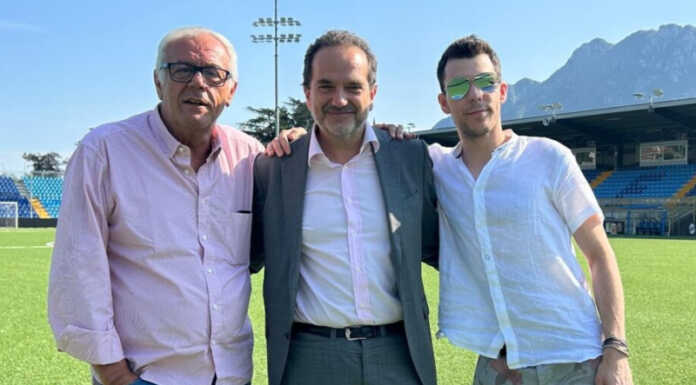 Lega Pro. Il presidente Marani in visita al Rigamonti-Ceppi Calcio Lecco incontro presidente Lega Pro
