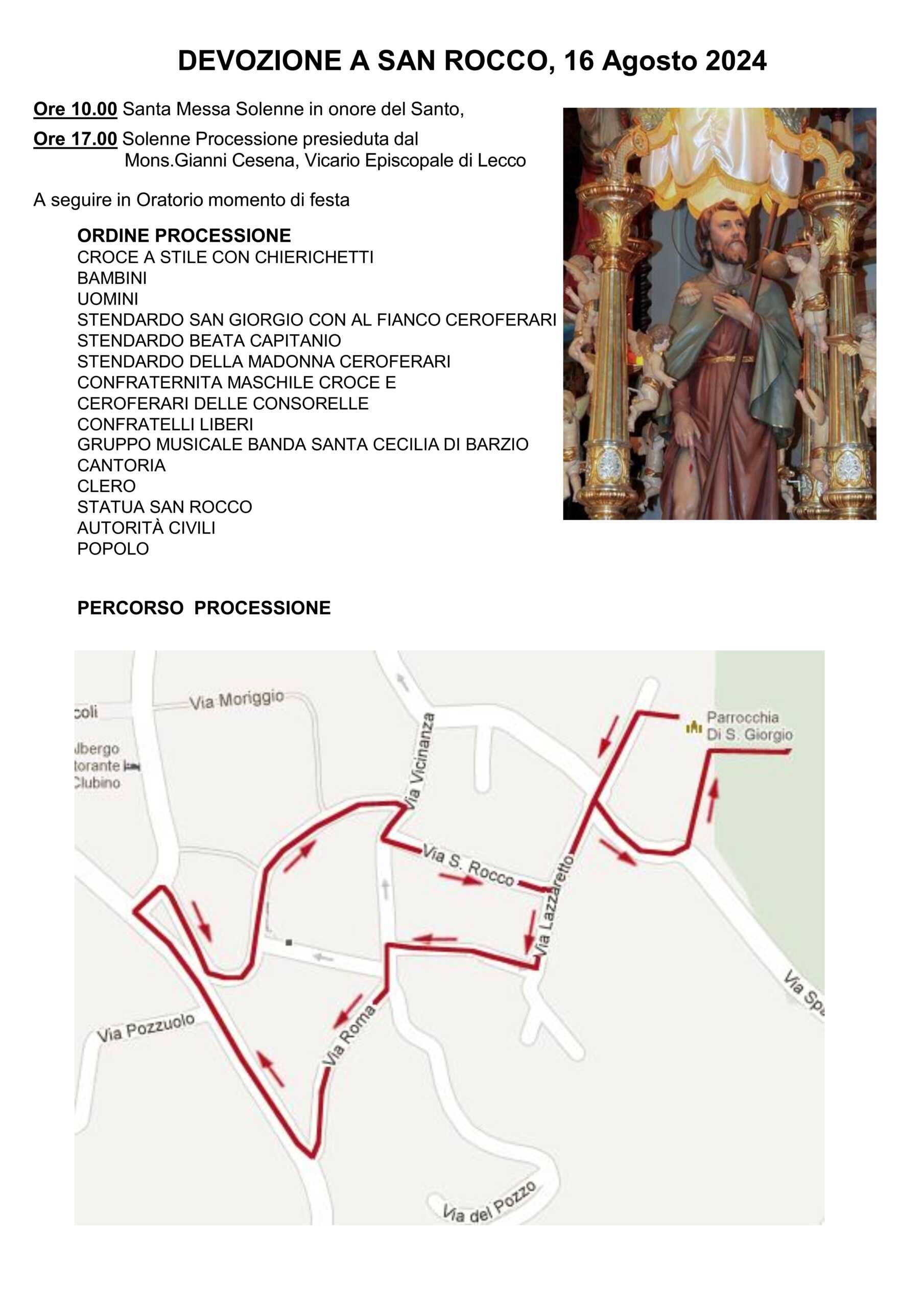 Percorso Processione