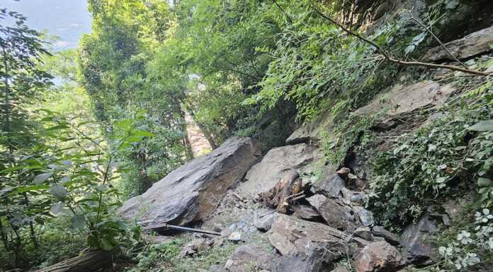 Frana a Dervio, iniziate le operazioni di messa in sicurezza frana mulattiera