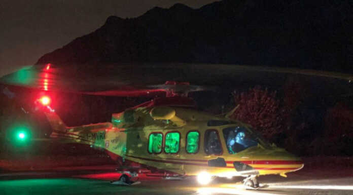 Soccorsi in azione per due escursionisti in difficoltà sul Coltignone elisoccorso como notturno