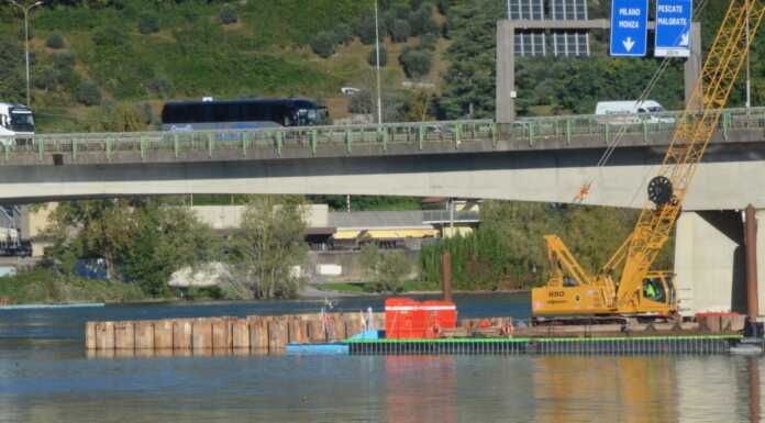Quarto Ponte, iniziano le operazioni per la posa del pilone centrale lavori_quarto_ponte_lecco