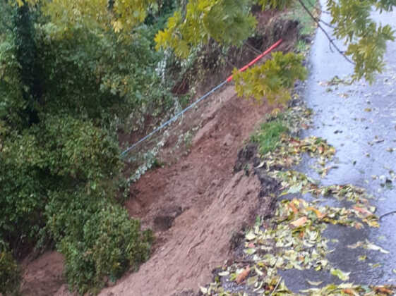 Frana a Galbiate in frazione Villa Vergano