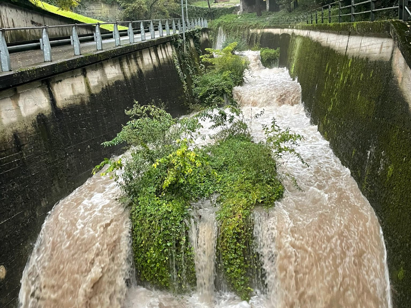 Il Gerenzone stamattina in zona Ponte della Gallina a Laorca