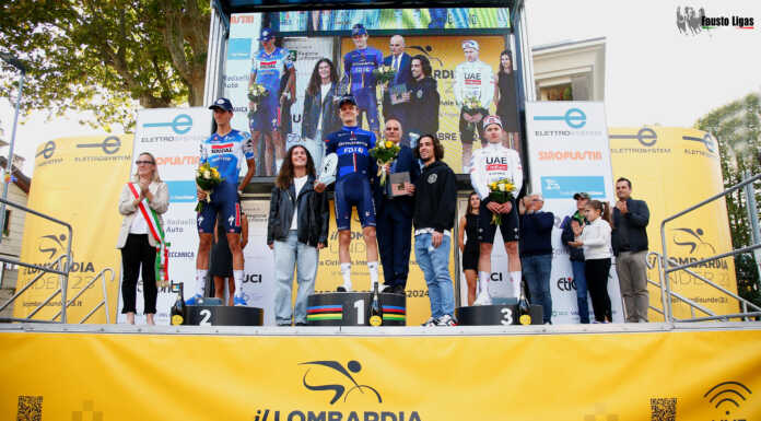 Oggiono. Il francese Rolland vince la 96^ edizione de “Il Lombardia U23” Podio Il Lombardia 2024 U23