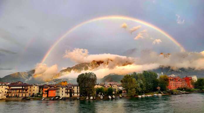 Arcobaleno magico nel cielo sopra Pescarenico arcobaleno pescarenico