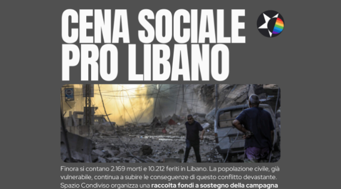 Circolo Arci Spazio Condiviso: cena sociale Pro Libano e spettacolo “Rosmarino”