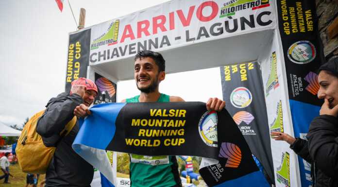 Andrea Elia vince la Chiavenna-Lagunc e chiude 7° la Mountain Running World Cup 2024 Andrea Elia all'arrivo della Chiavenna-Lagunc