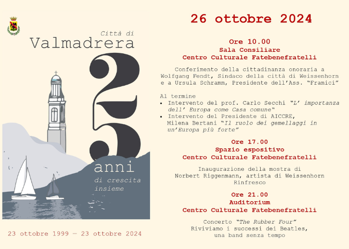 Il programma del 26 ottobre