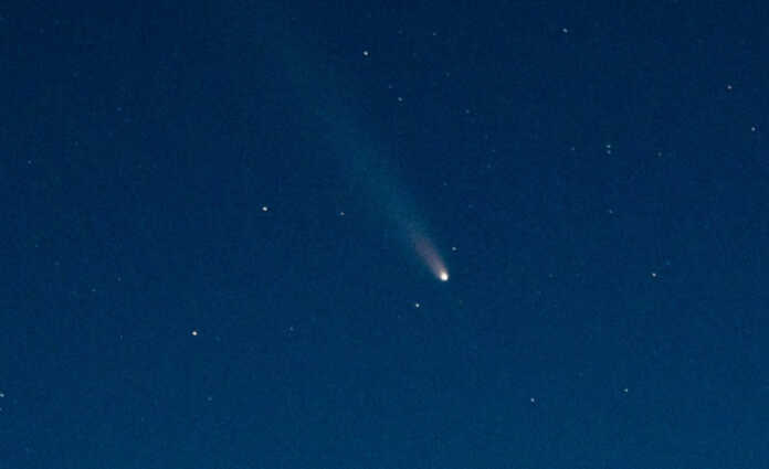 La cometa Tsuchinshan-ATLAS fotografata da Diego Panzeri il 18 ottobre dal passo di Agueglio