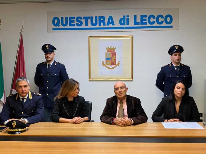 Lecco Andrea Atanasio capo Gabin, il questore Stefania Marrazzo, il procuratore Ezio Domenico Basso e Simona de Luca Squadra Mobile