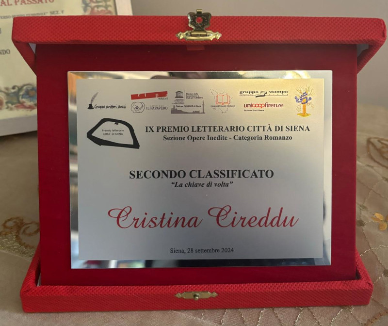 Cristina Cireddu secondo posto IX Premio Letterario Città di Siena romanzo inedito