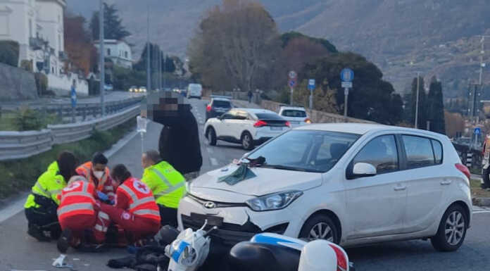 Malgrate, brutto incidente tra un’auto e una moto, 57enne ferito