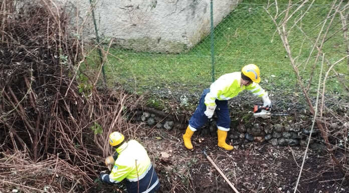 I volontari della Protezione Civile Intercomunale della Val San Martino al lavoro