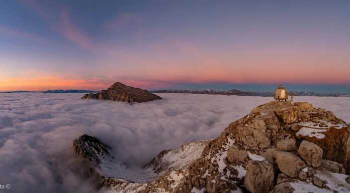 Dalla cima della Grignetta lo speciale augurio del fotografo Luigi Rota