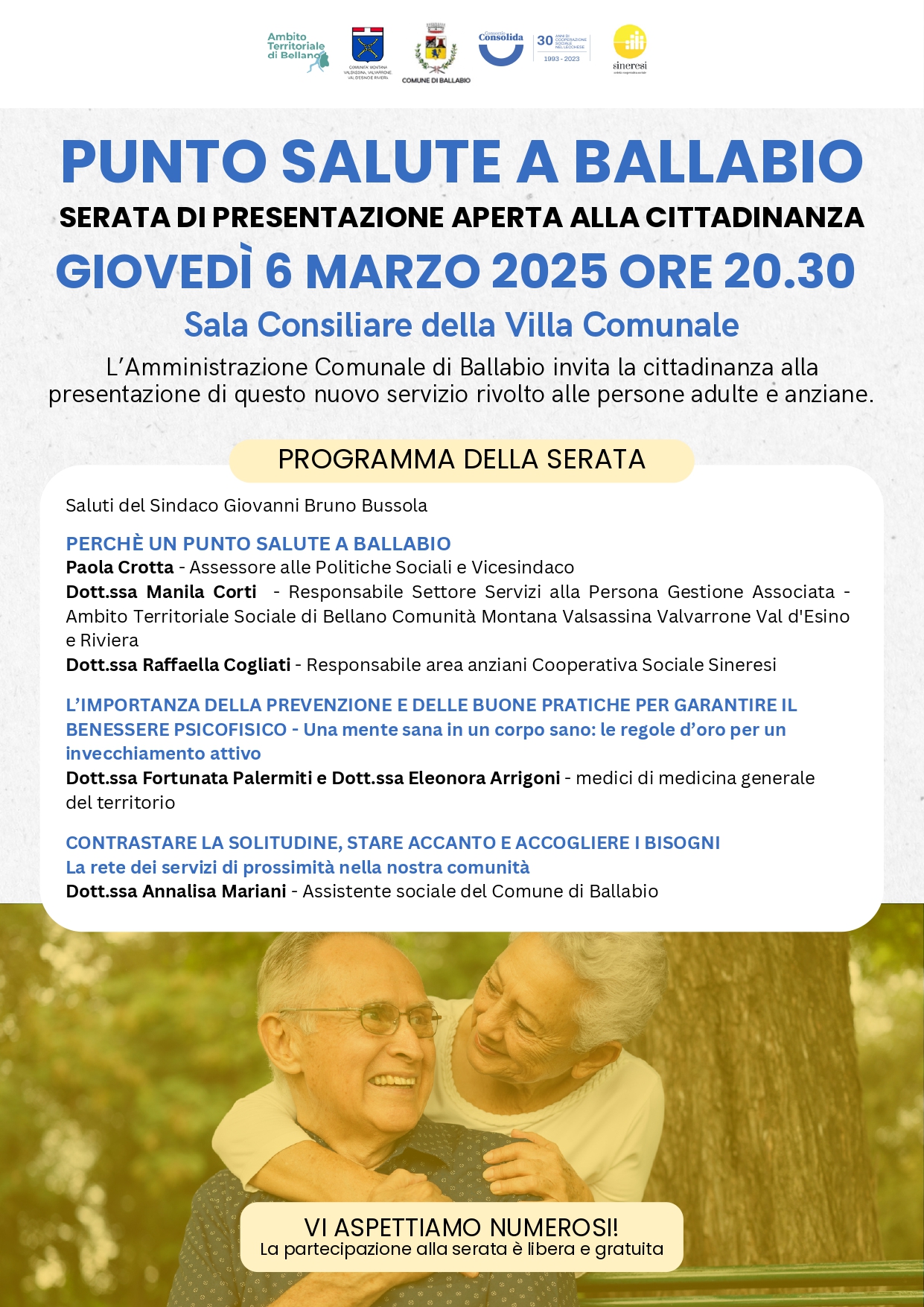 Il programma della serata di presentazione