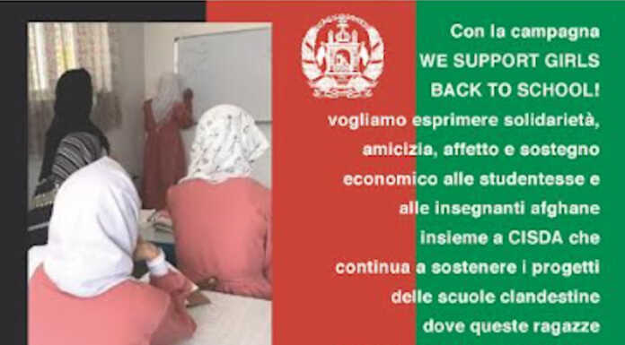 Merate, banchetto di Ora Basta a favore delle scuole clandestine per le donne afghane