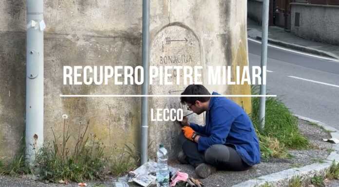 Restaurata la prima pietra miliare: iniziato il progetto di Paolo Colombo con Lecconotizie