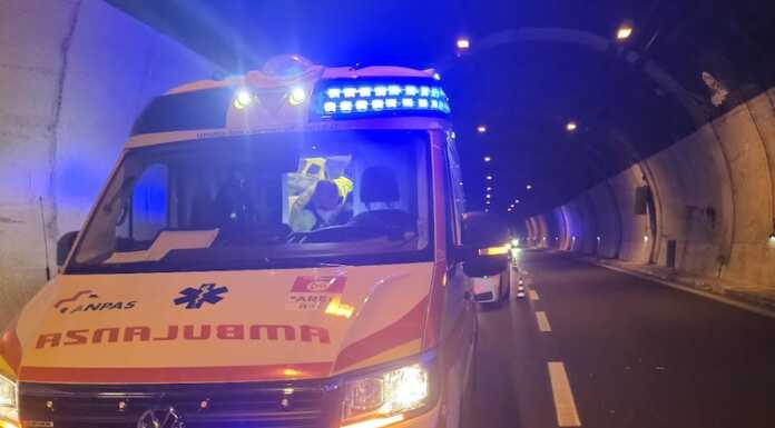 SS36. Incidente nella galleria Dervio (direzione Nord), intervento dei soccorsi