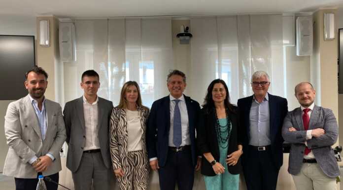 Marco Galbiati eletto presidente dei metalmeccanici di Confindustria Da sinistra: Casati, Listorti, Molinari, Galbiati, Bellante, Giussani e Beri