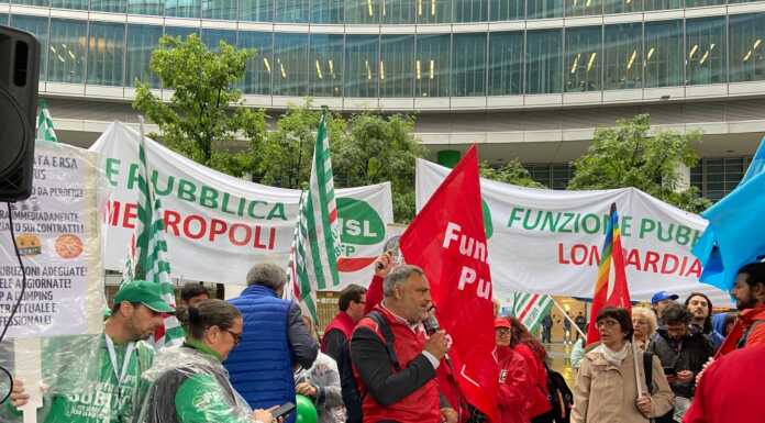 Sanità privata: presidio sotto Regione Lombardia per rinnovo dei contratti AIOP e ARIS