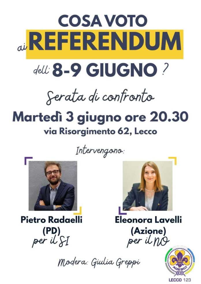 Referendum 8 e 9 giugno evento scout_Lecco_2025