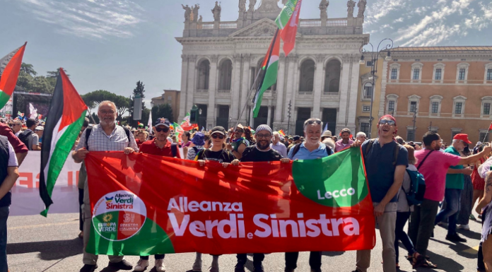 Alleanza Verdi e Sinistra Lecco in piazza a Roma per Gaza