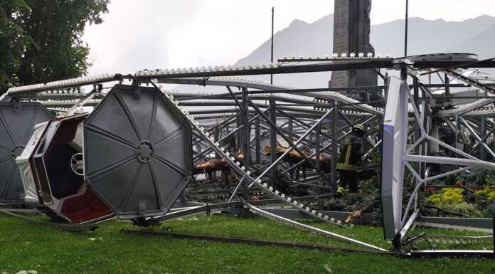 Lungolago. Iniziata la rimozione della ruota panoramica, due indagati per il crollo