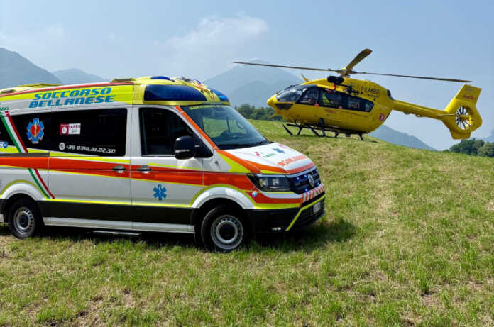 soccorso bellanese elisoccorso Un'immagine dell'intervento a Barzio