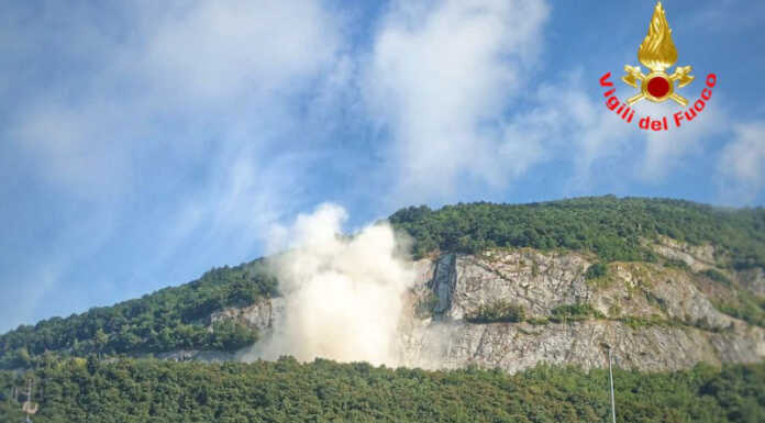 Cesana. Frana nell’ex cava di Alpetto, sopralluogo dei Vigili del Fuoco