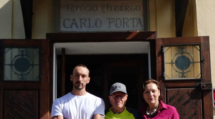Il fotografo lecchese Giancarlo Airoldi in mostra al rifugio Porta Giancarlo Airoldi, Iris e Massimo gestori del rifugio Pontii