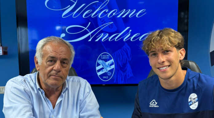 Calcio Lecco, Mallamo prende le redini del centrocampo bluceleste Aniello Aliberti e Andrea Mallamo, Calcio Lecco 1912