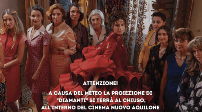 La proiezione del film “Diamanti” spostata al chiuso a causa del forte vento