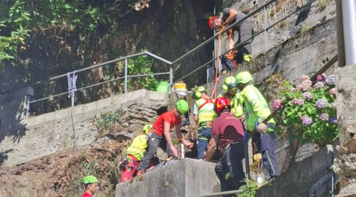 Bellano. Soccorsi al lavoro per una persona caduta a Lezzeno