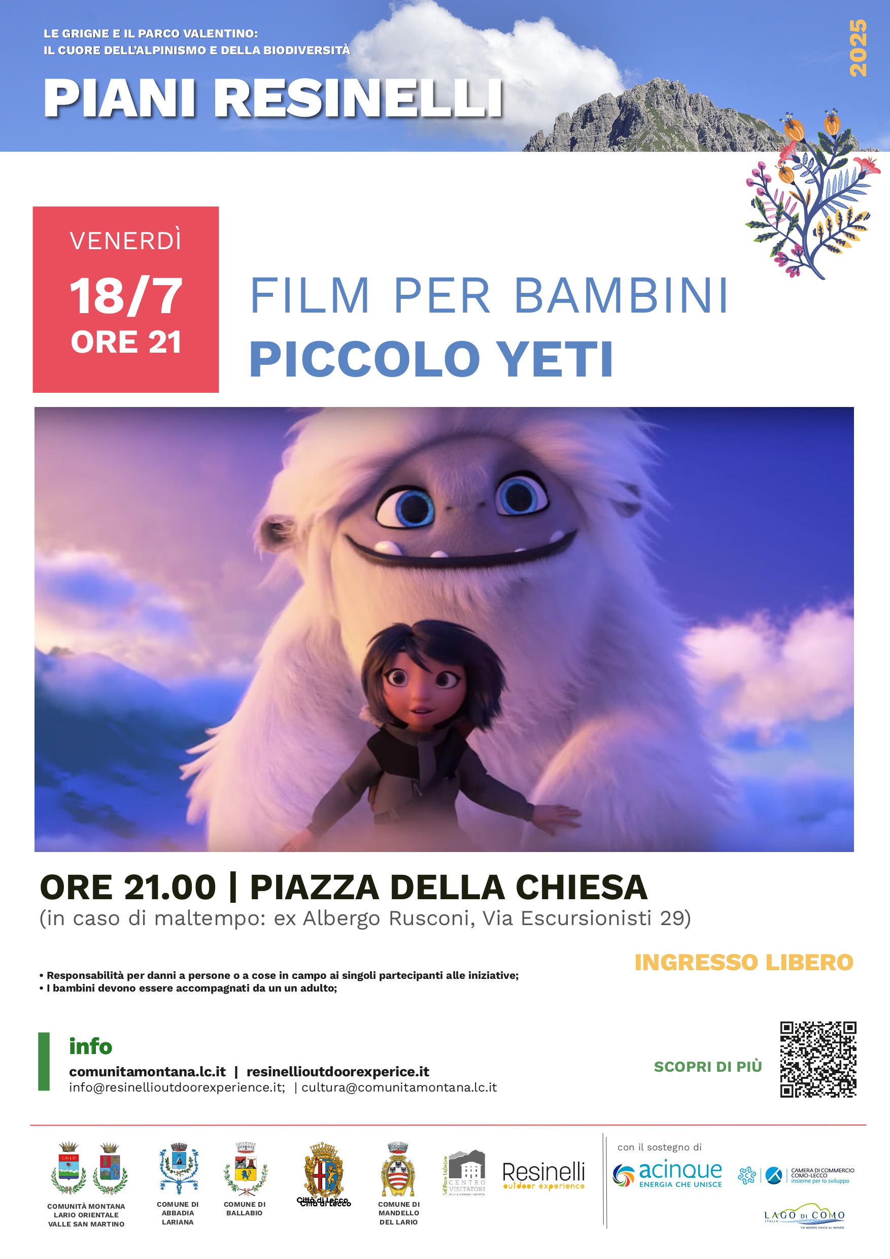 Locandina proiezione film venerdì 18 luglio