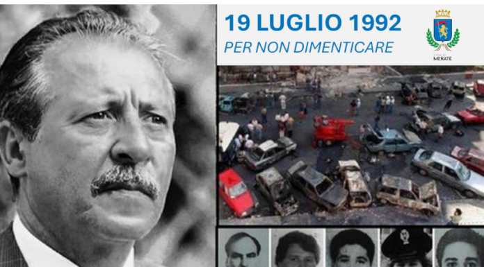 Merate. Il Municipio si illumina di rosso per la strage di Via D’Amelio