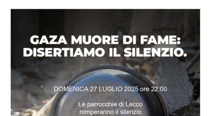 Le campane lecchesi suonano per Gaza: “Disertiamo il silenzio”