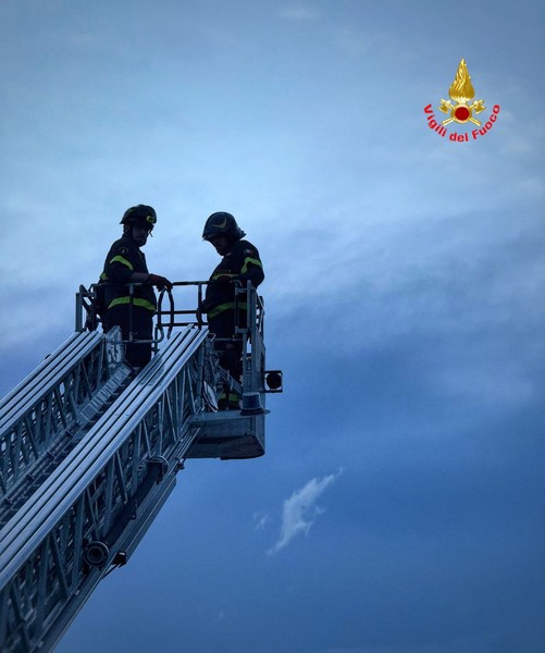 Verderio tromba d'aria Vigili del Fuoco