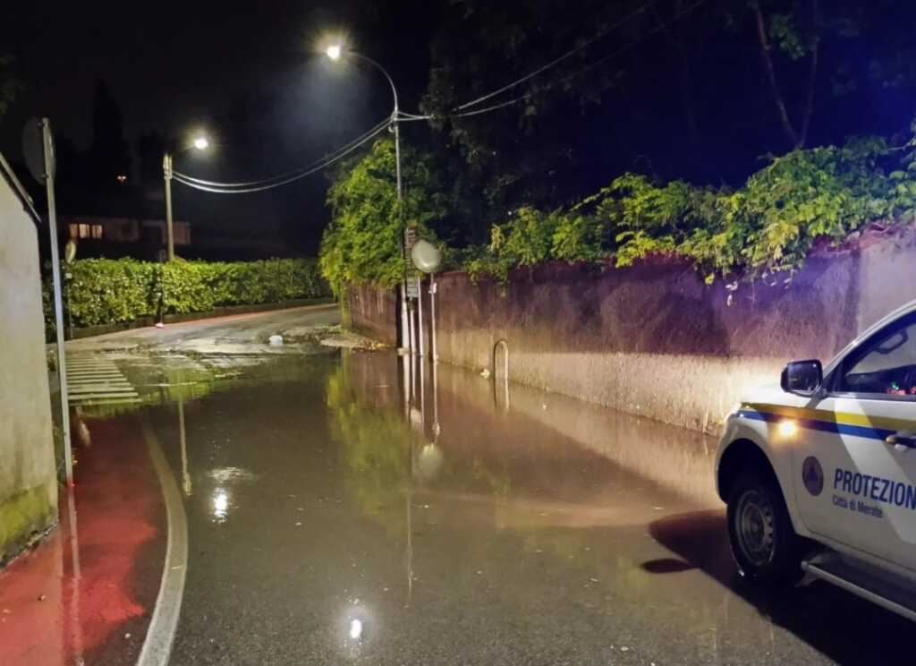 intervento protezione civile a Merate