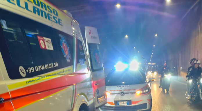 Ore 16.45, incidente in SS 36 (sud) nella galleria Borbino: ferito 17enne