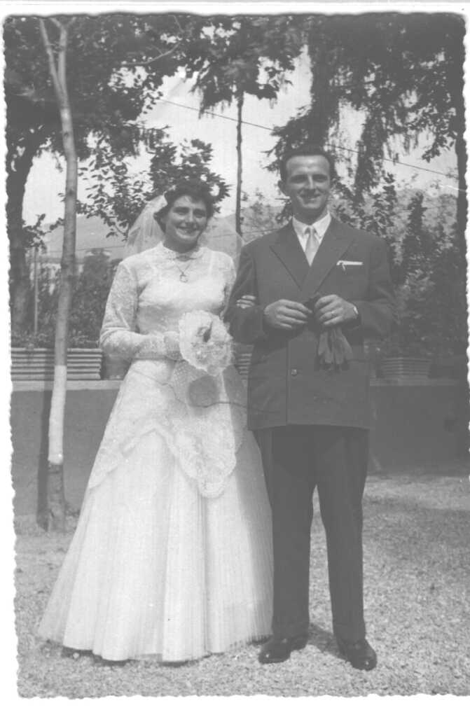 Marina Bonaiti insieme al marito Angelo Milani nel 1956