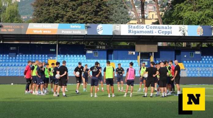 Calcio Lecco, allenamento aperto ai tifosi in vista della trasferta di Trieste calcio lecco-allenamento aperto