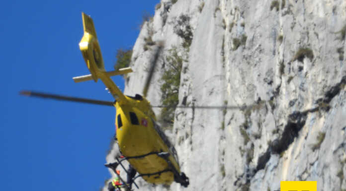 Infortunio in parete, elisoccorso in Antimedale Antimedale elisoccorso