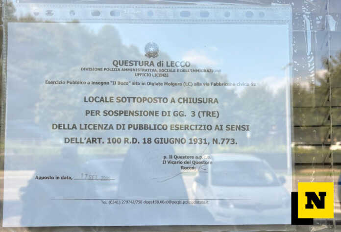 Olgiate_buco_sospensione_licenza_3_giorni