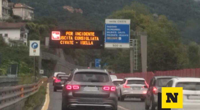 Incidente lungo la SS36 in direzione nord dopo il tunnel del Barro SS36 code 2025