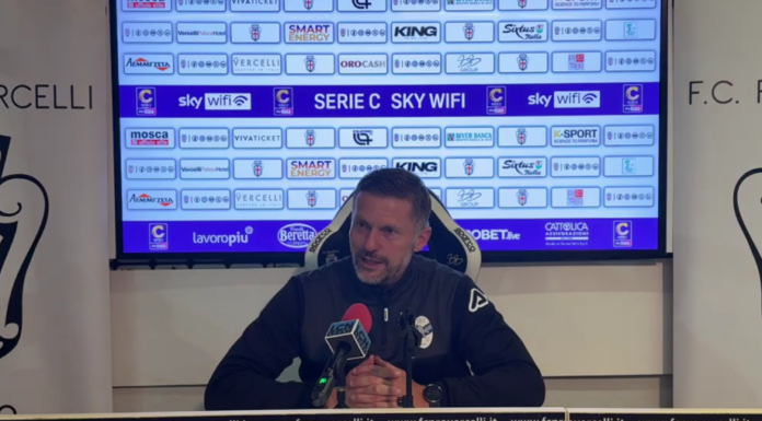 Serie C. Mister Valente sulla vittoria di Vercelli: “Sono fiero di questo gruppo” Mister Federico Valente, Calcio Lecco