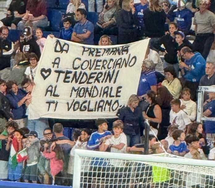 Tenderini nazionale premanesi bergamo La delegazione premanese presente ieri sera allo stadio di Bergamo